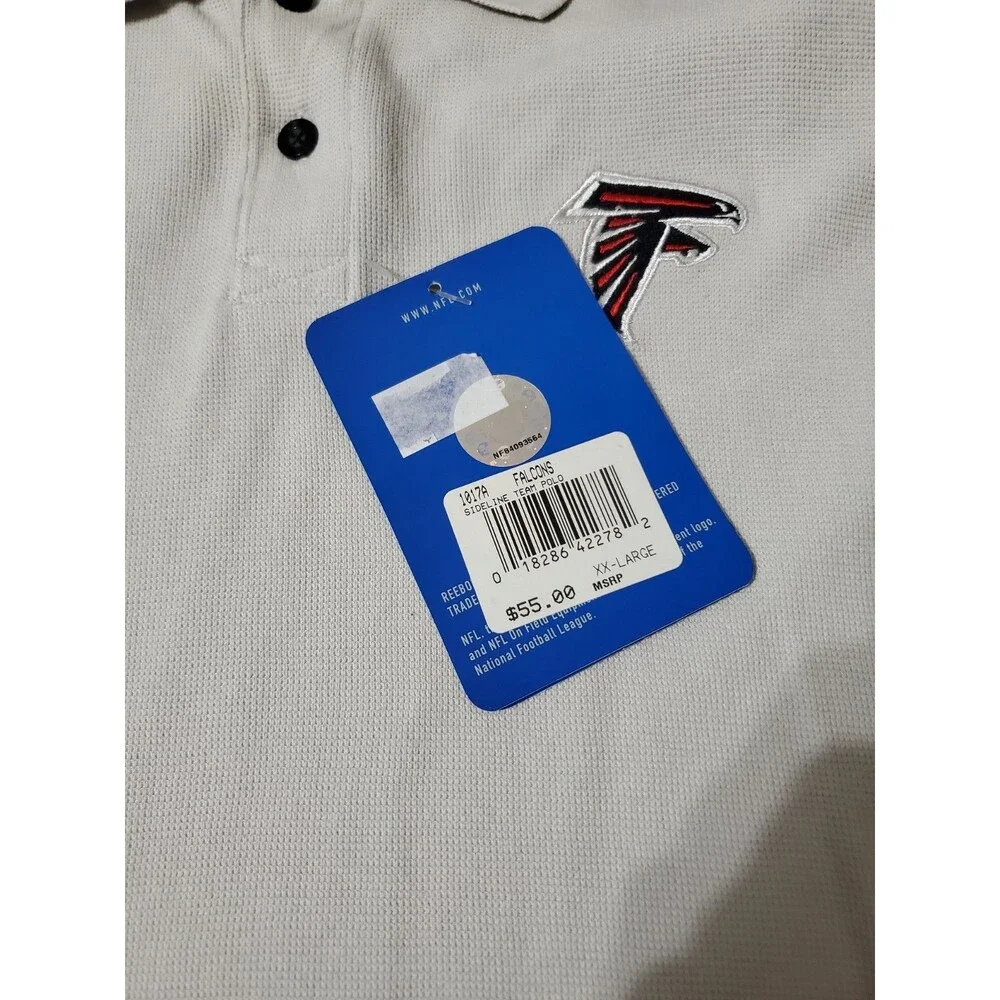 Vintage Reebok Play Dry NFL Team Apparel Falcons Polo Shirt Mens 2XL NWT STAIN